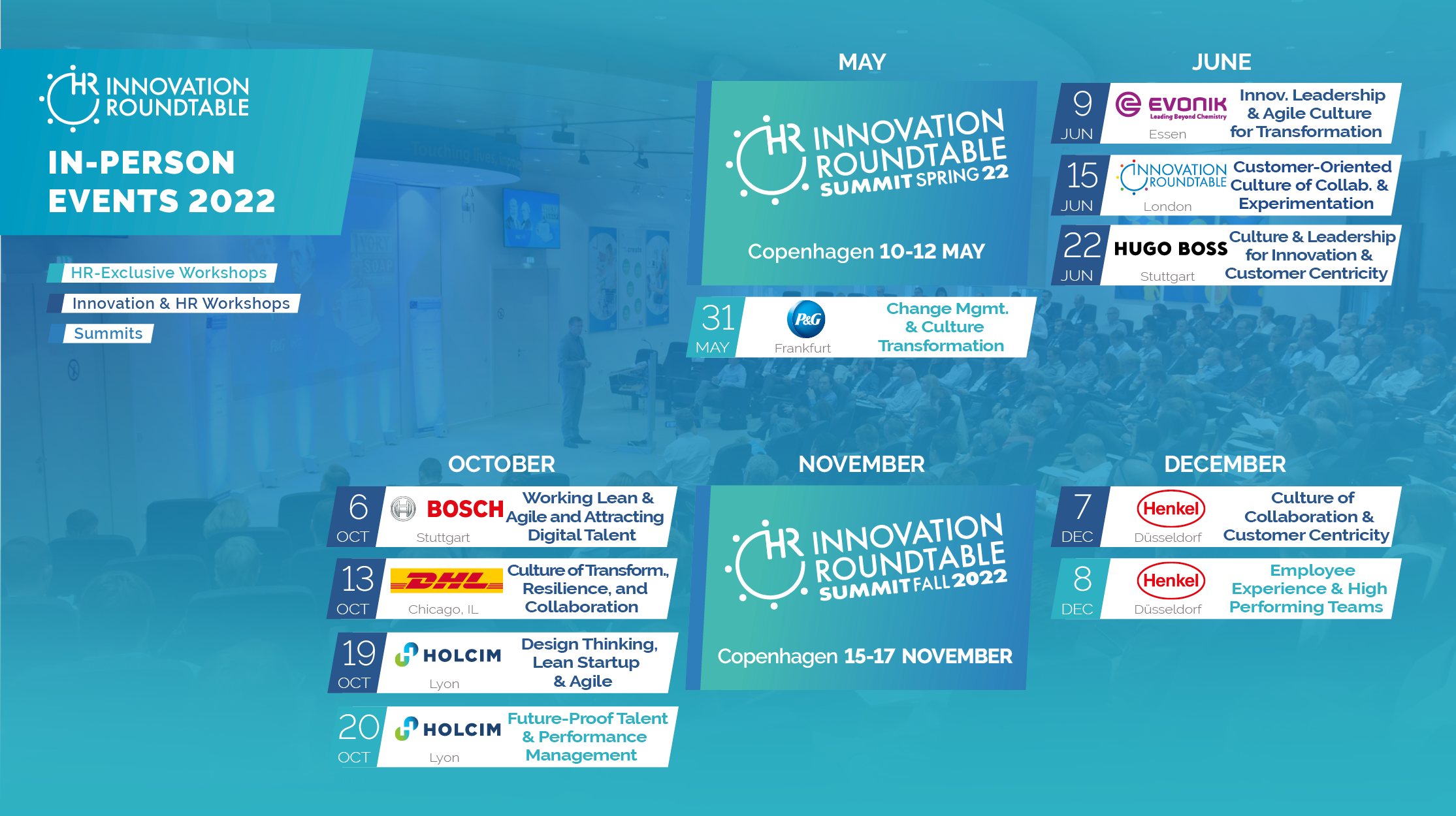 HR Innovation Roundtable Calendar Overview